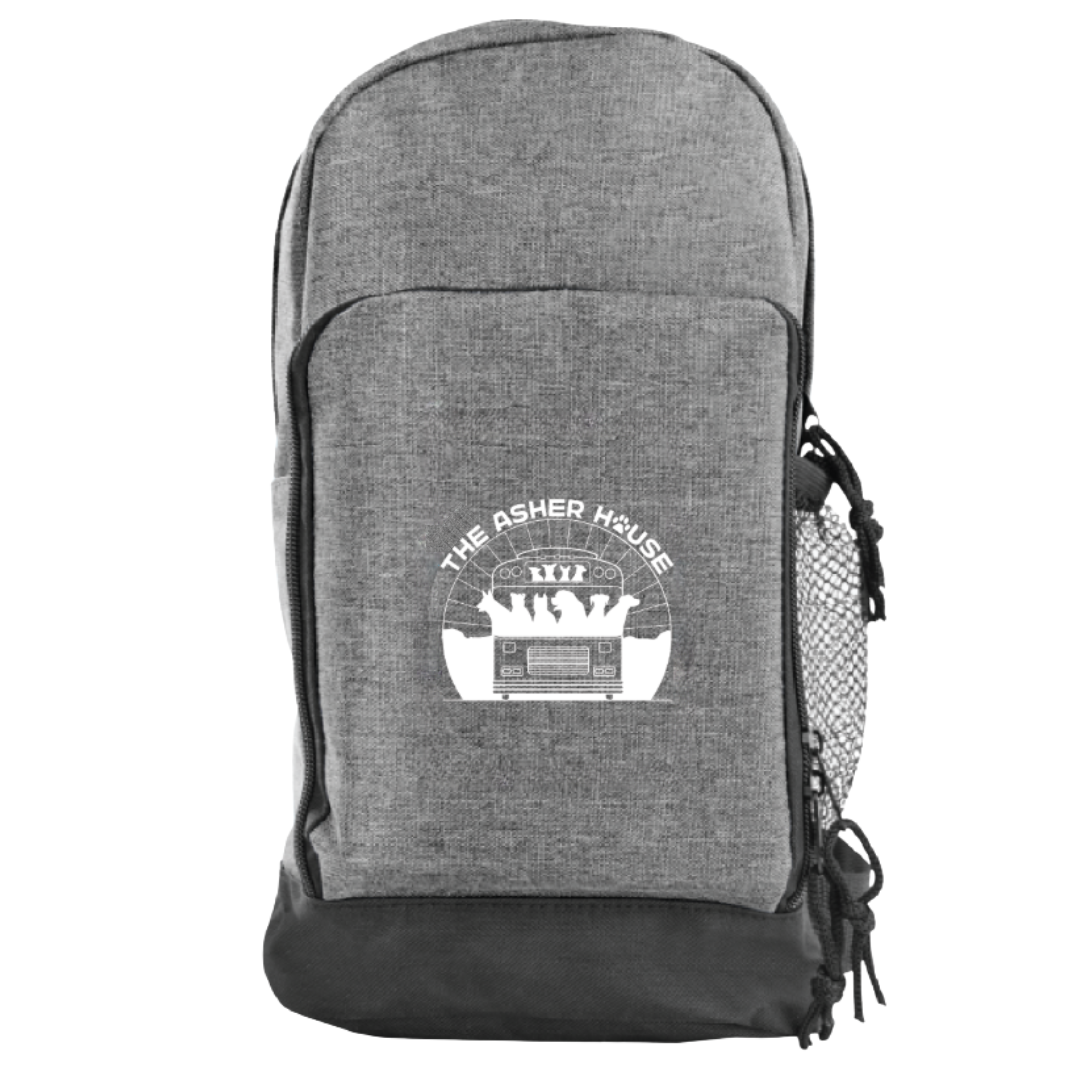 New! Gray Bus Logo Sling Backpack – The Asher House