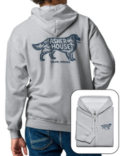 New! Unisex Dog Badge Zip Hoodie- Up To 3XL