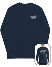 New! Dog Badge Double Sided Print Men’s Long Sleeve Shirt- Up To 4XL