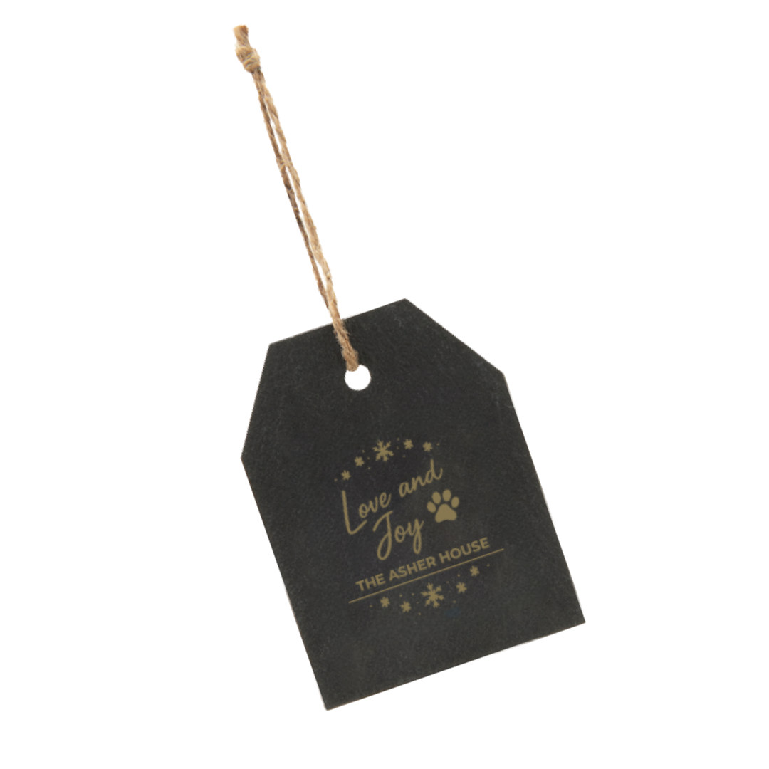 New! Black Slate Holiday Ornament