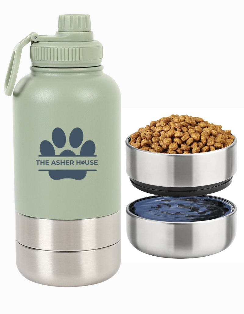 New! 3-In-1 Dog Water Bottle & Bowl Set