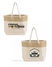 New! Large Canvas Rope Tote