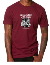New! PawsitiviTEES T-Shirt: Life is better with dogs Up to 3XL