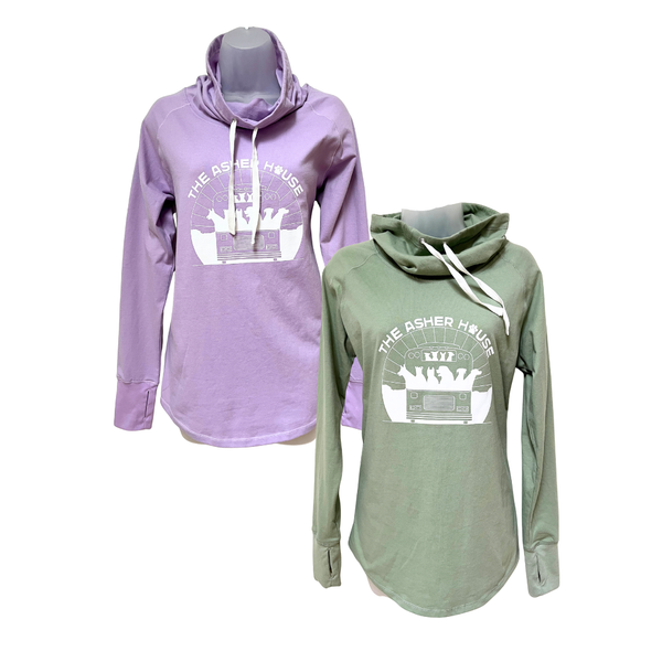 New! Women's Cowl Neck Tee- Bus Logo