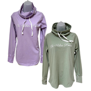 New! Women's Cowl Neck Tee- The Asher House Cursive Logo