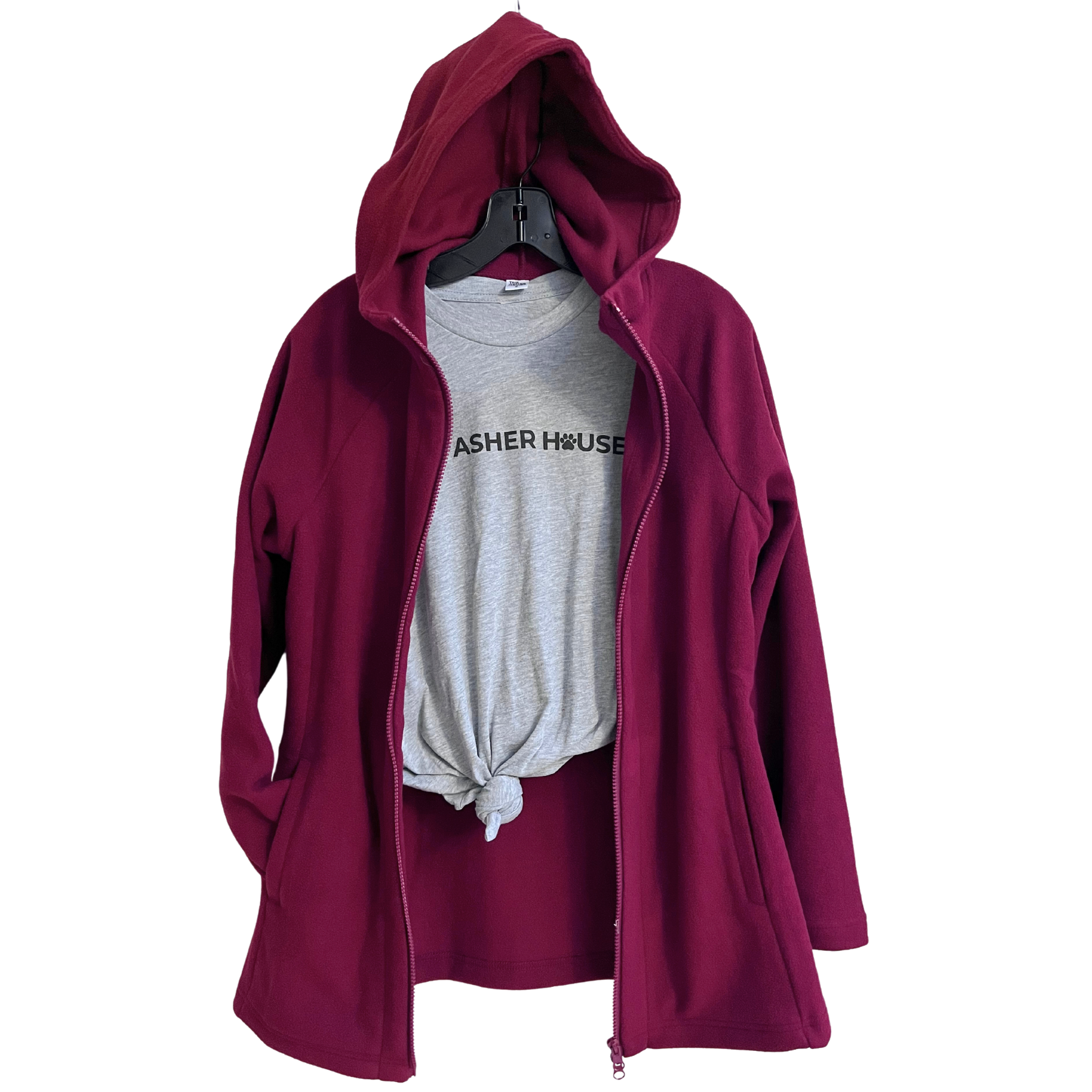 NEW Women s Long Fleece Hooded Jacket