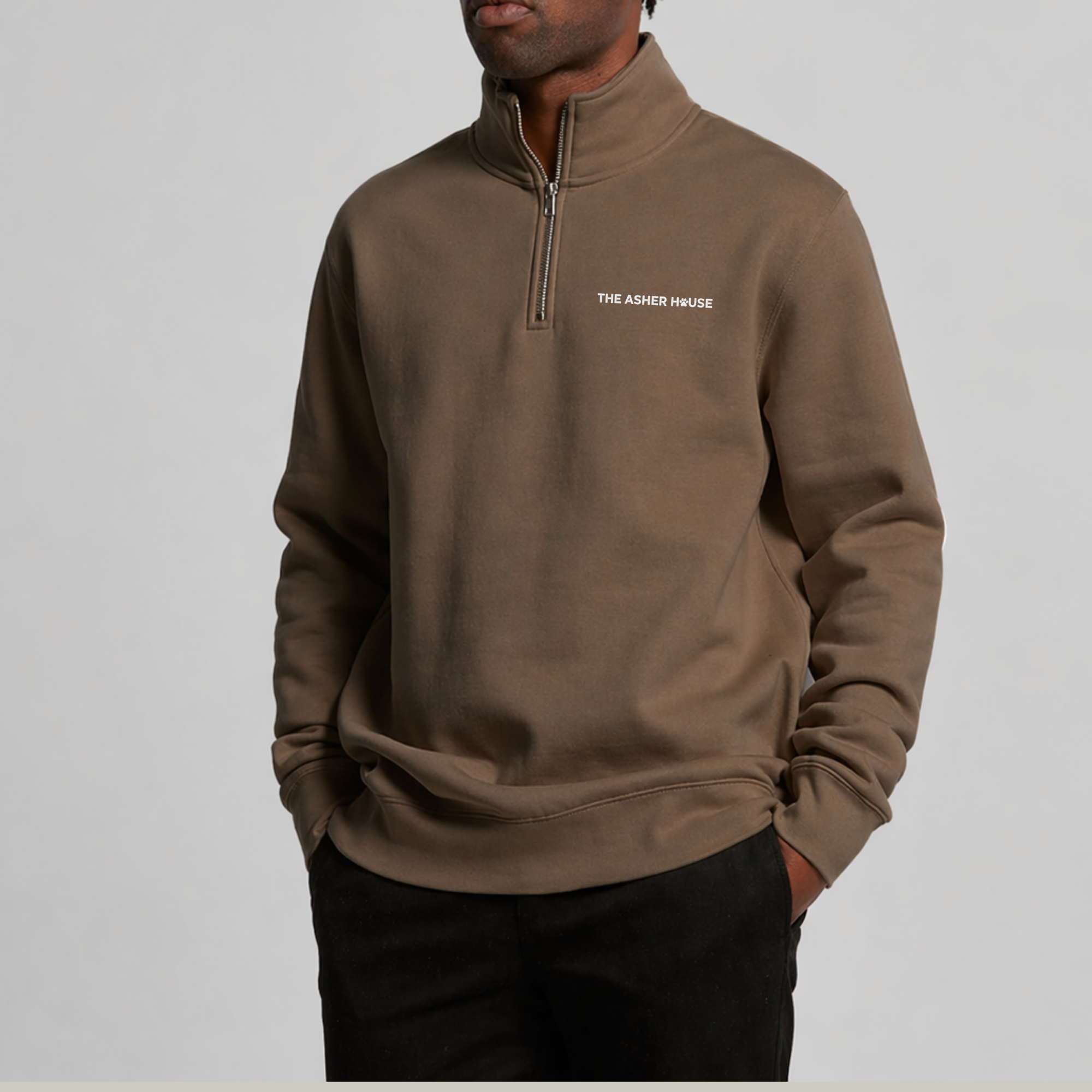New! Premium Logo Half Zip Crew- Up To 3XL