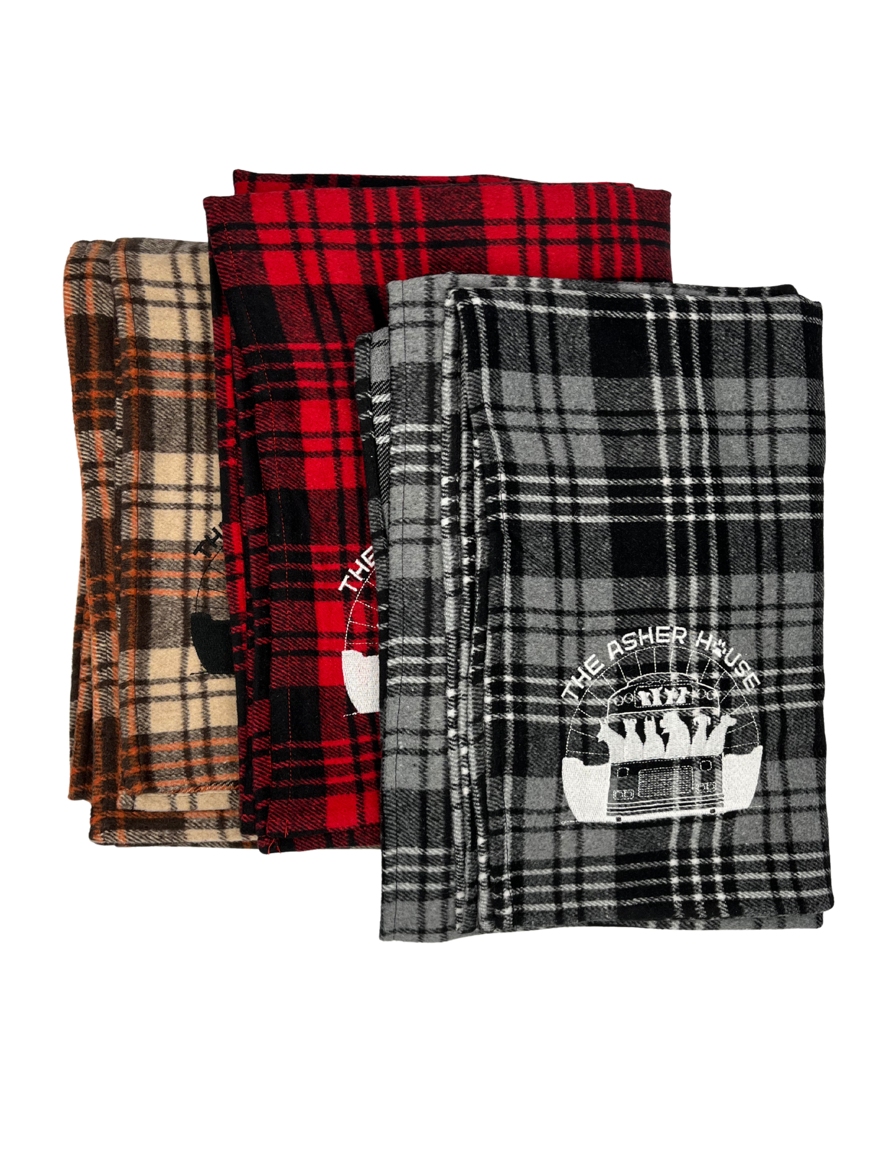 New! Bus Logo Embroidered Flannel Throw Blanket