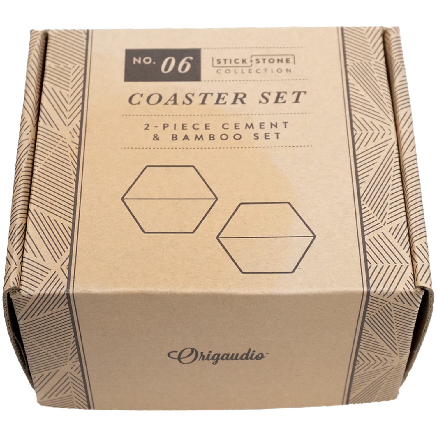 New! Cursive Stick & Stone Coaster Set