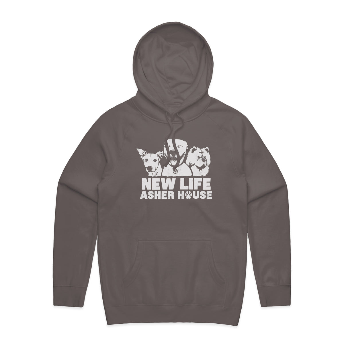 New Life Asher House Vintage White Logo Hoodie The Asher House