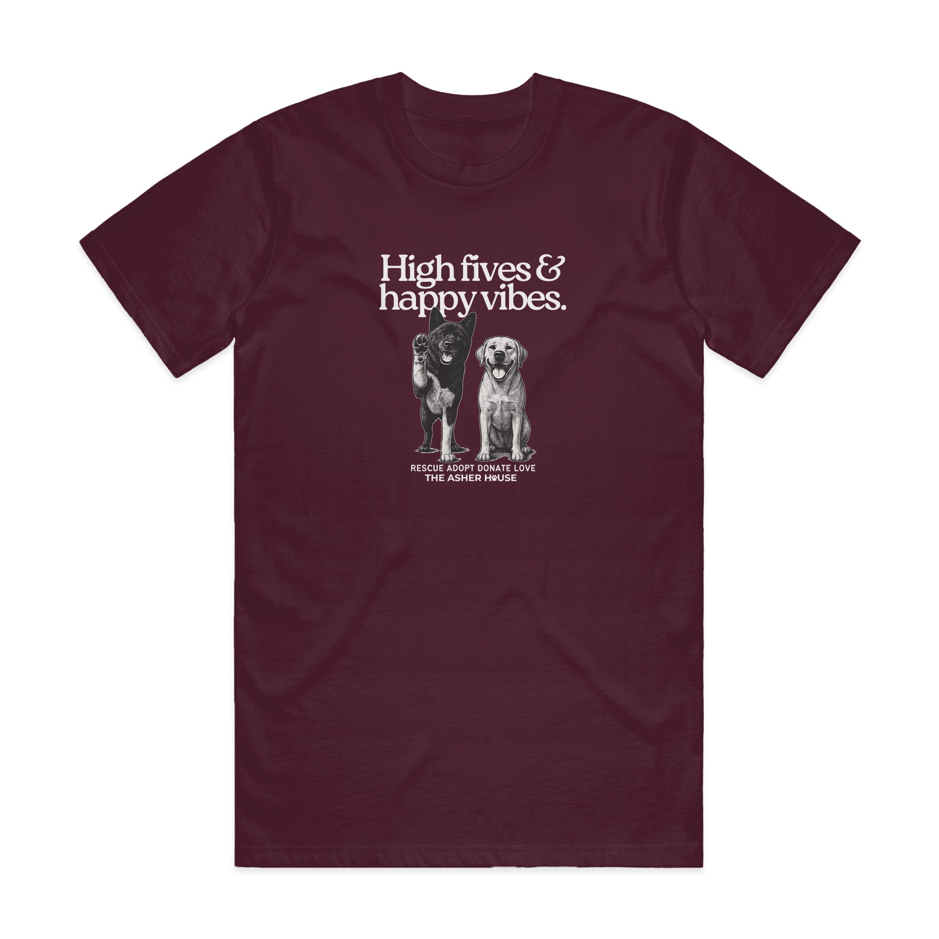 New! PawsitiviTEES T-Shirt: High Fives & Good Vibes
