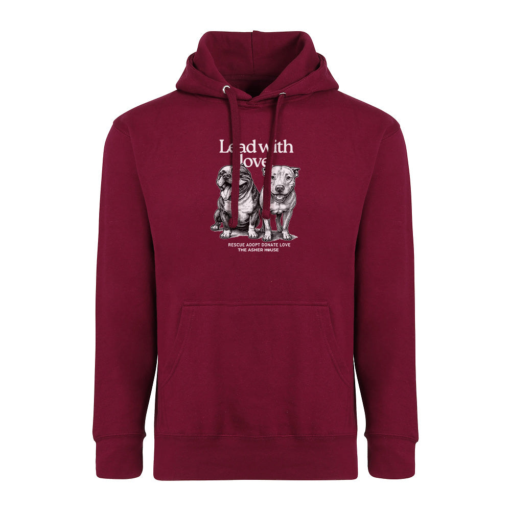 New! PawsitiviTEES Lead with love Hoodie- Up to 5XL