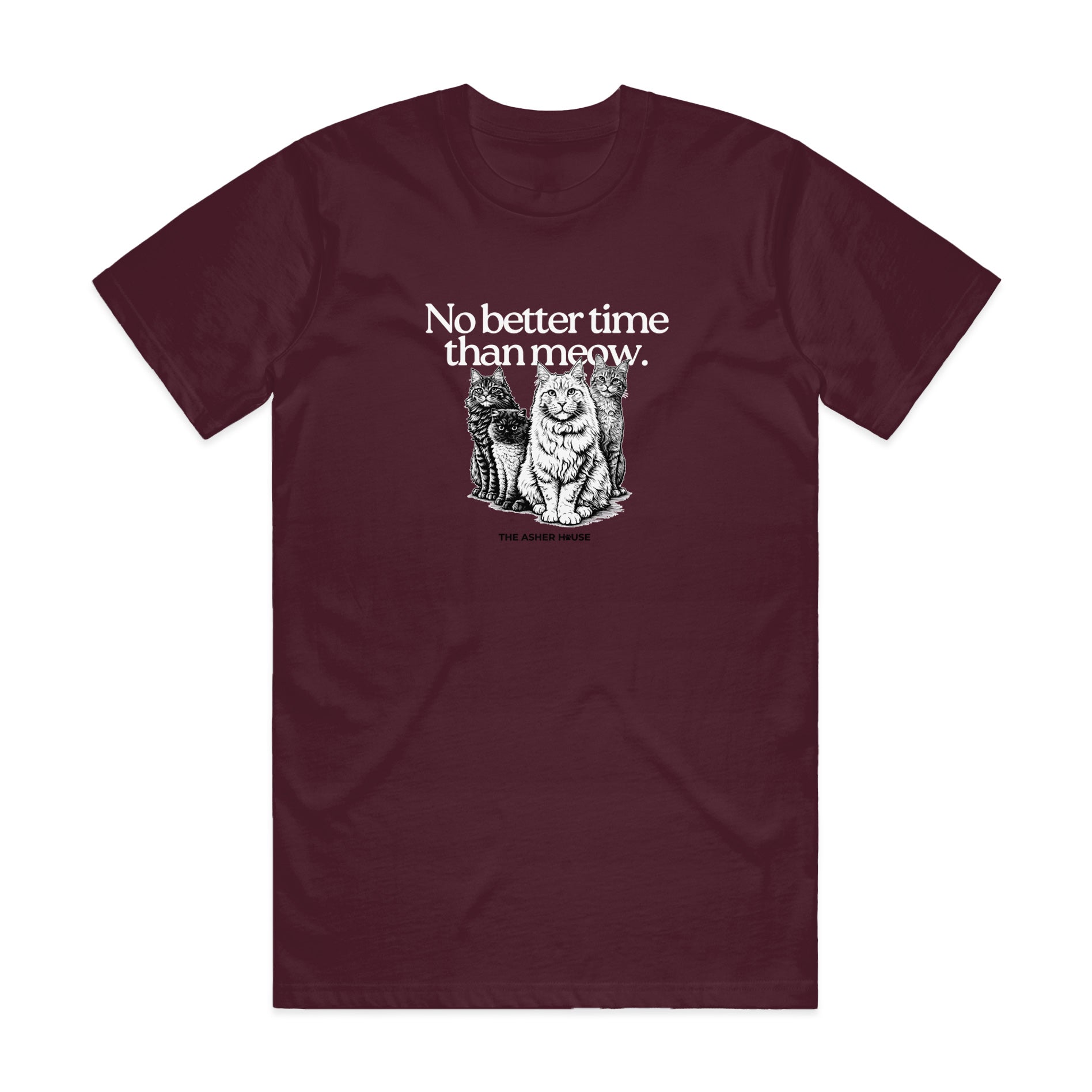 New! PawsitiviTEES T-Shirt: No Better Time Than Meow- Up to 3XL