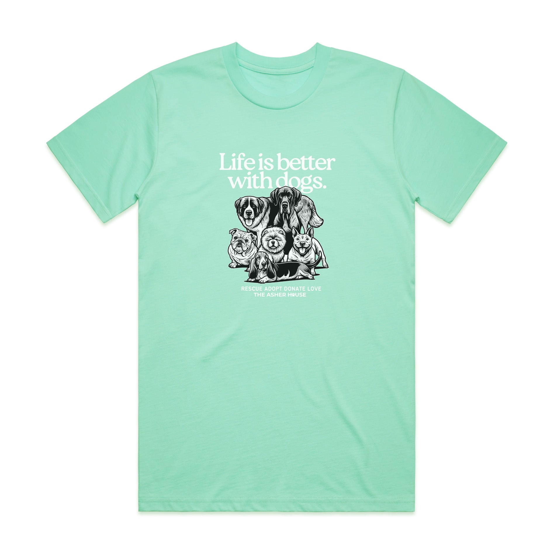 New! PawsitiviTEES T-Shirt: Life is better with dogs Up to 3XL