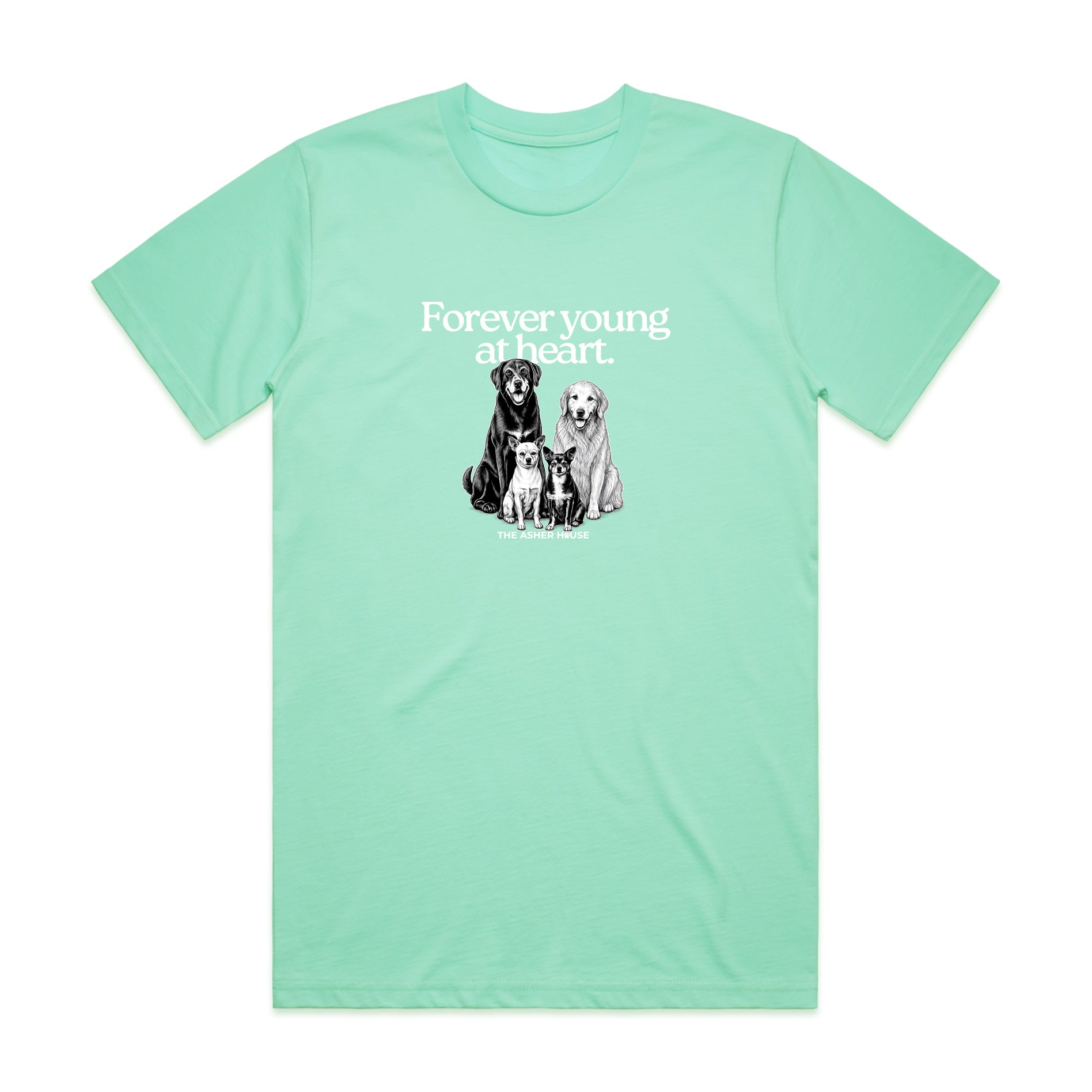 New! PawsitiviTEES T-Shirt: Forever Young at Heart- Up to 3XL