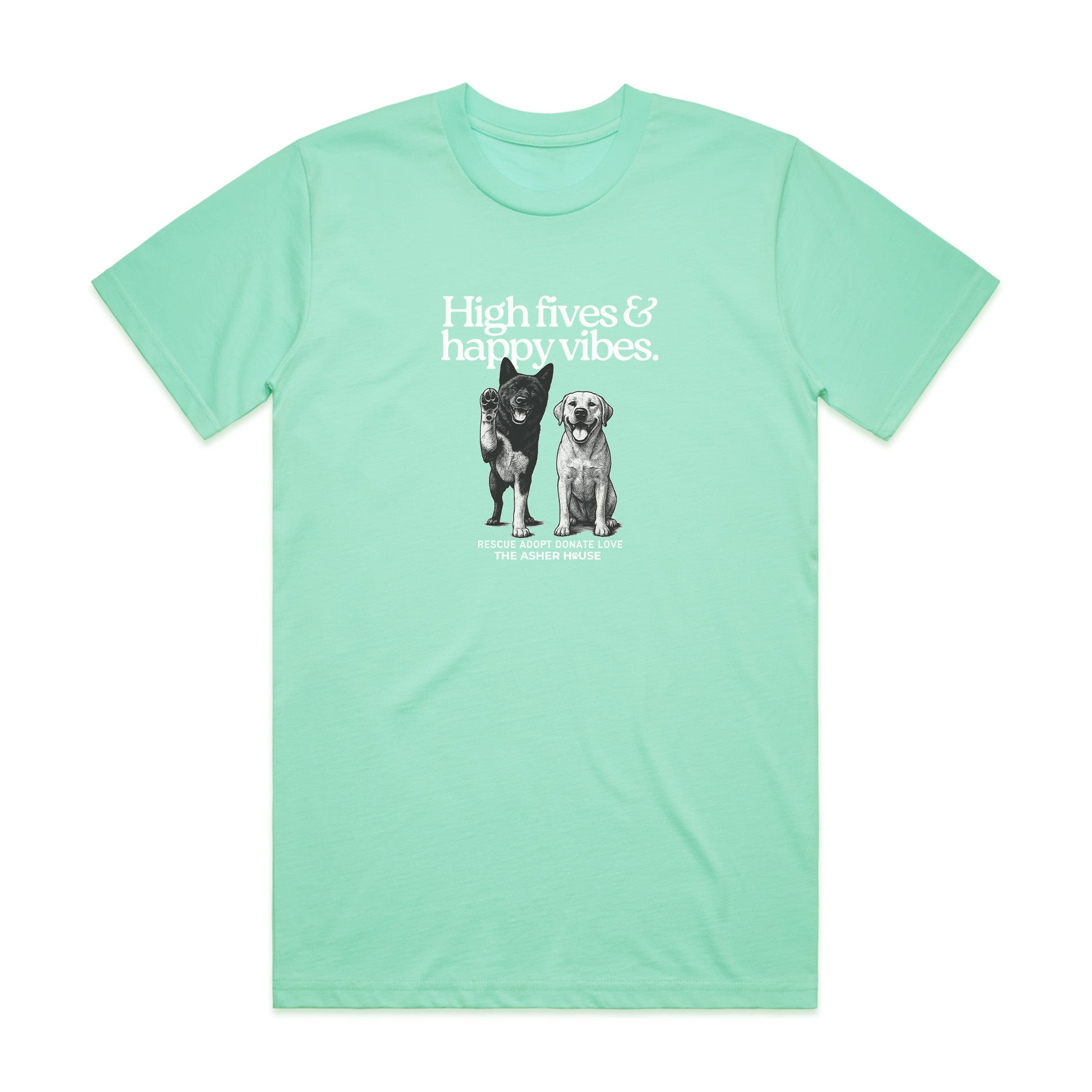 New! PawsitiviTEES T-Shirt: High Fives & Good Vibes