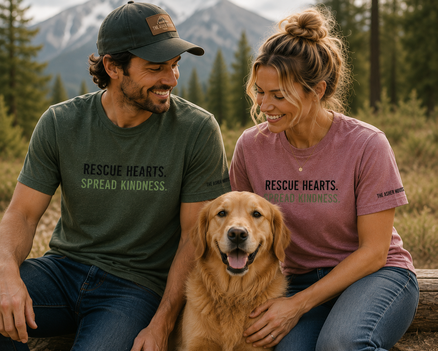 New! Rescue Hearts. Spread Kindness. Unisex T-Shirt- Up To 4XL