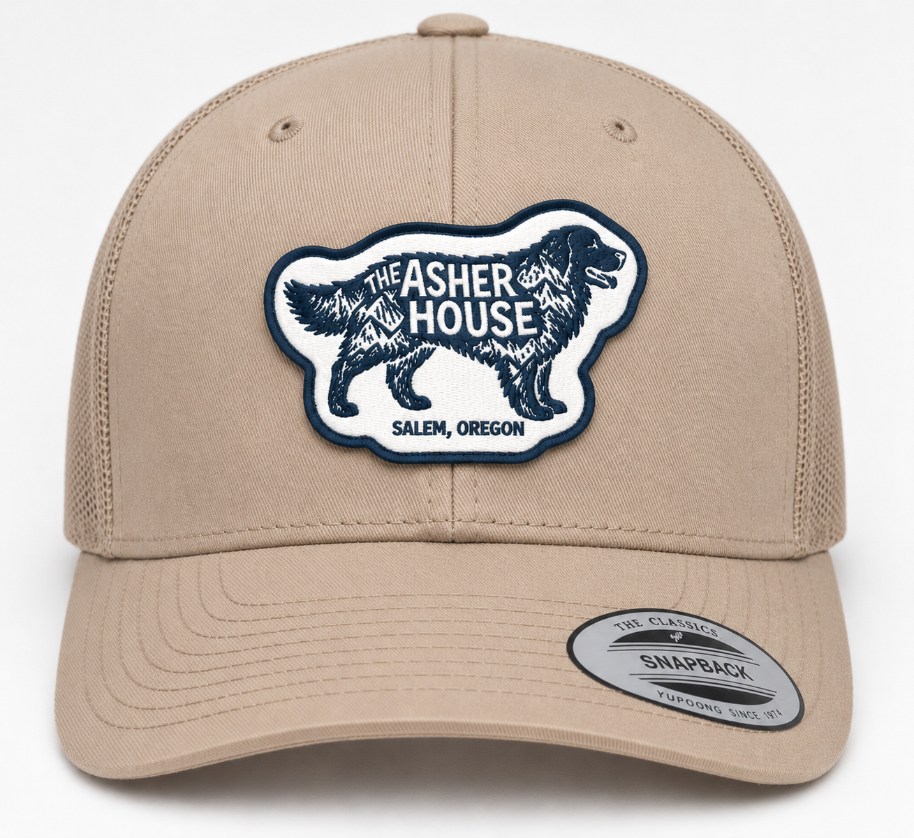 New! Dog Badge Woven Patch Trucker Hat