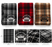 Bus Logo Embroidered Flannel Throw Blanket