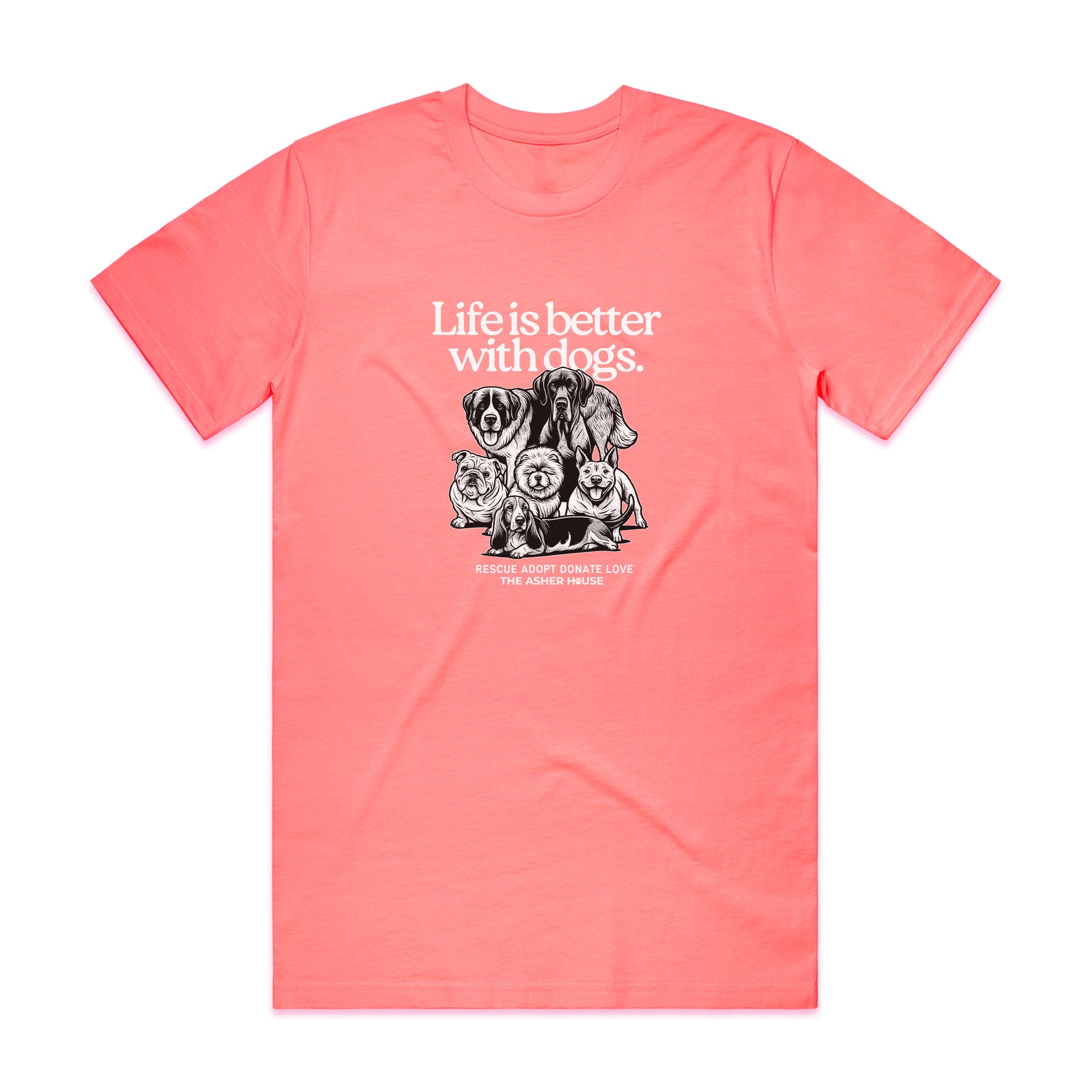 New! PawsitiviTEES T-Shirt: Life is better with dogs Up to 3XL