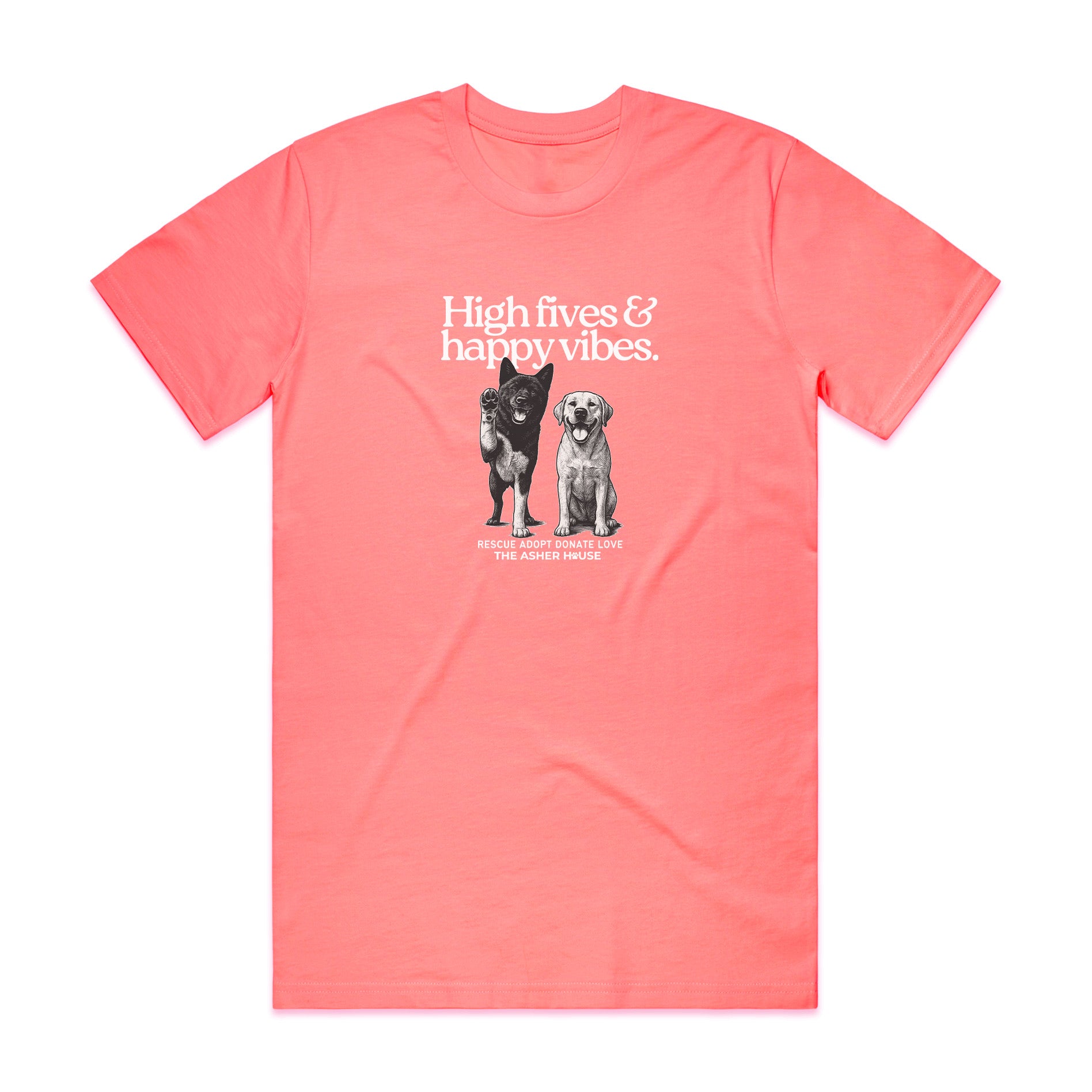 New! PawsitiviTEES T-Shirt: High Fives & Good Vibes