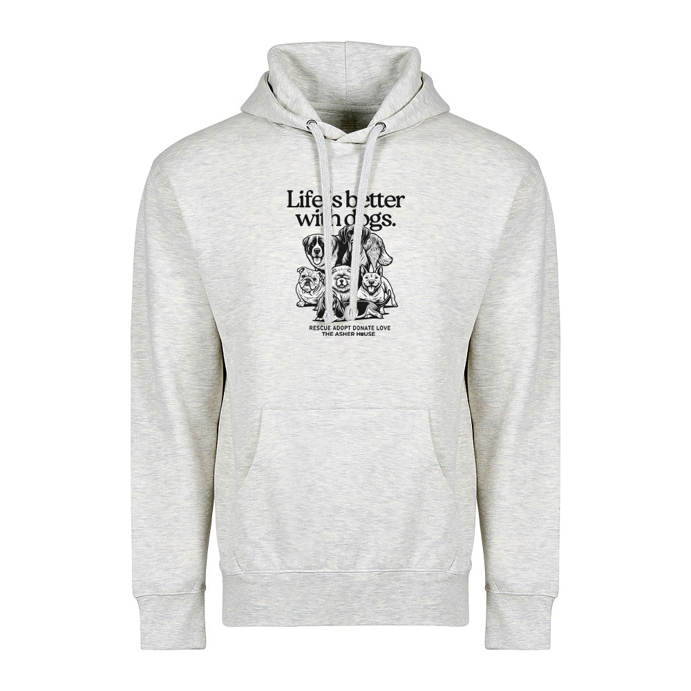 New! PawsitiviTEES Life is better with dogs Hoodie- Up to 5XL