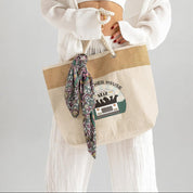 New! Large Canvas Rope Tote