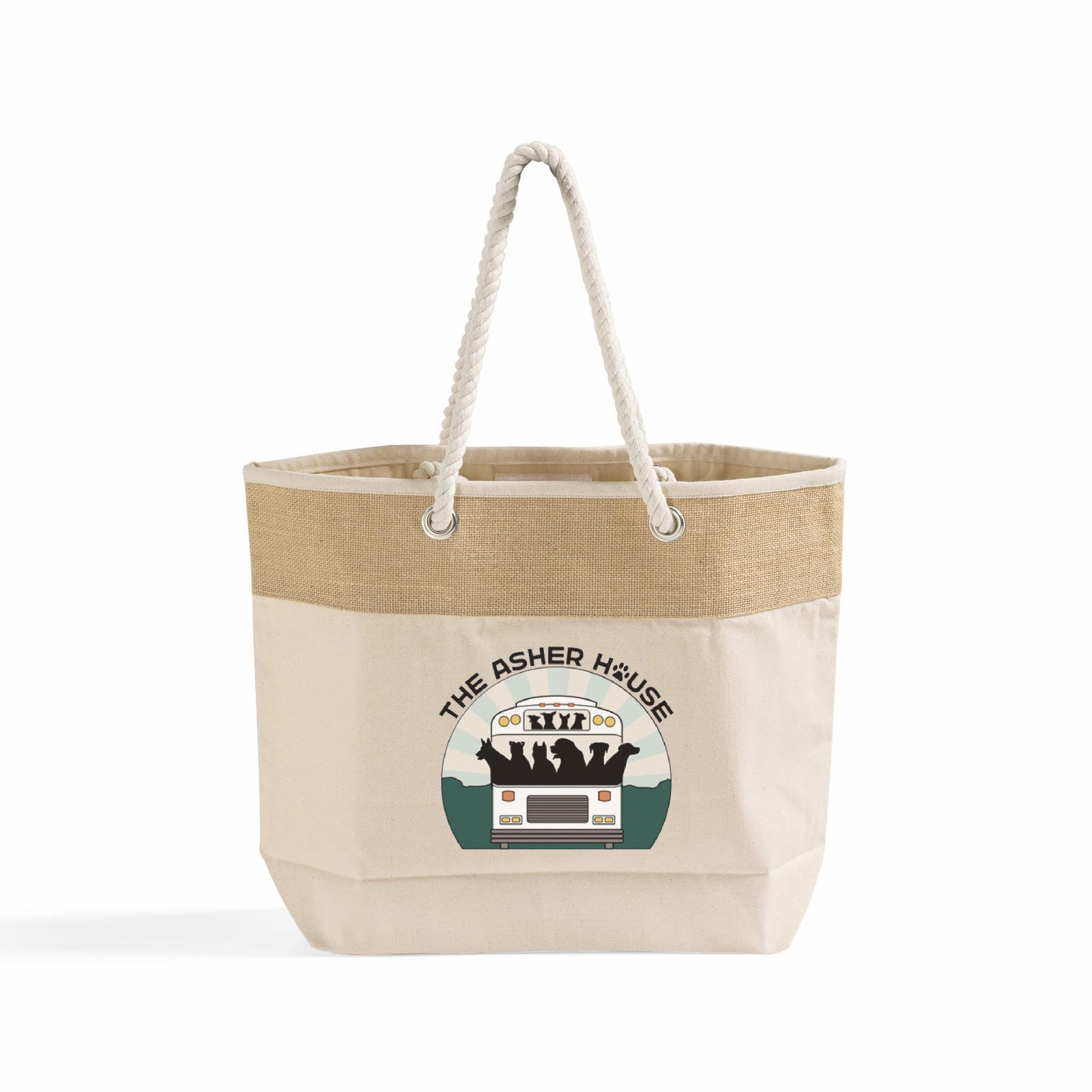 Large Canvas Rope Tote