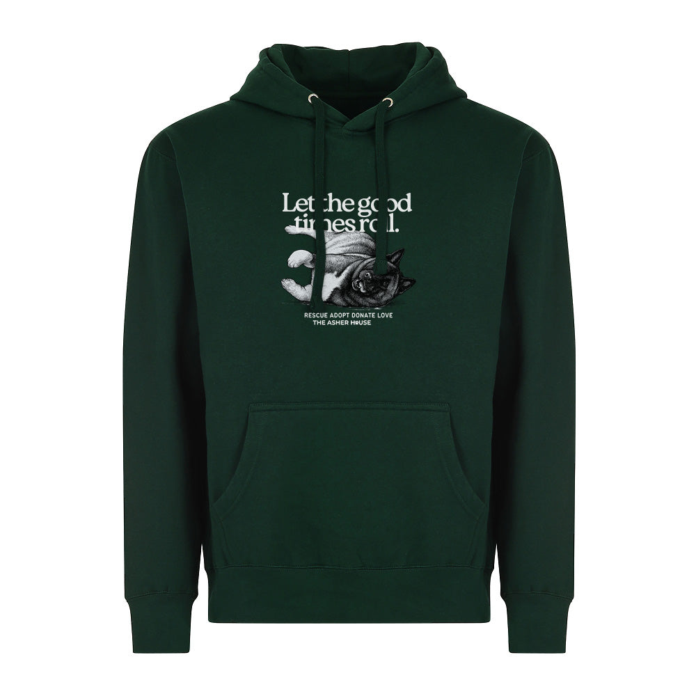 New! PawsitiviTEES Let The Good Times Roll Hoodie- Up to 5XL