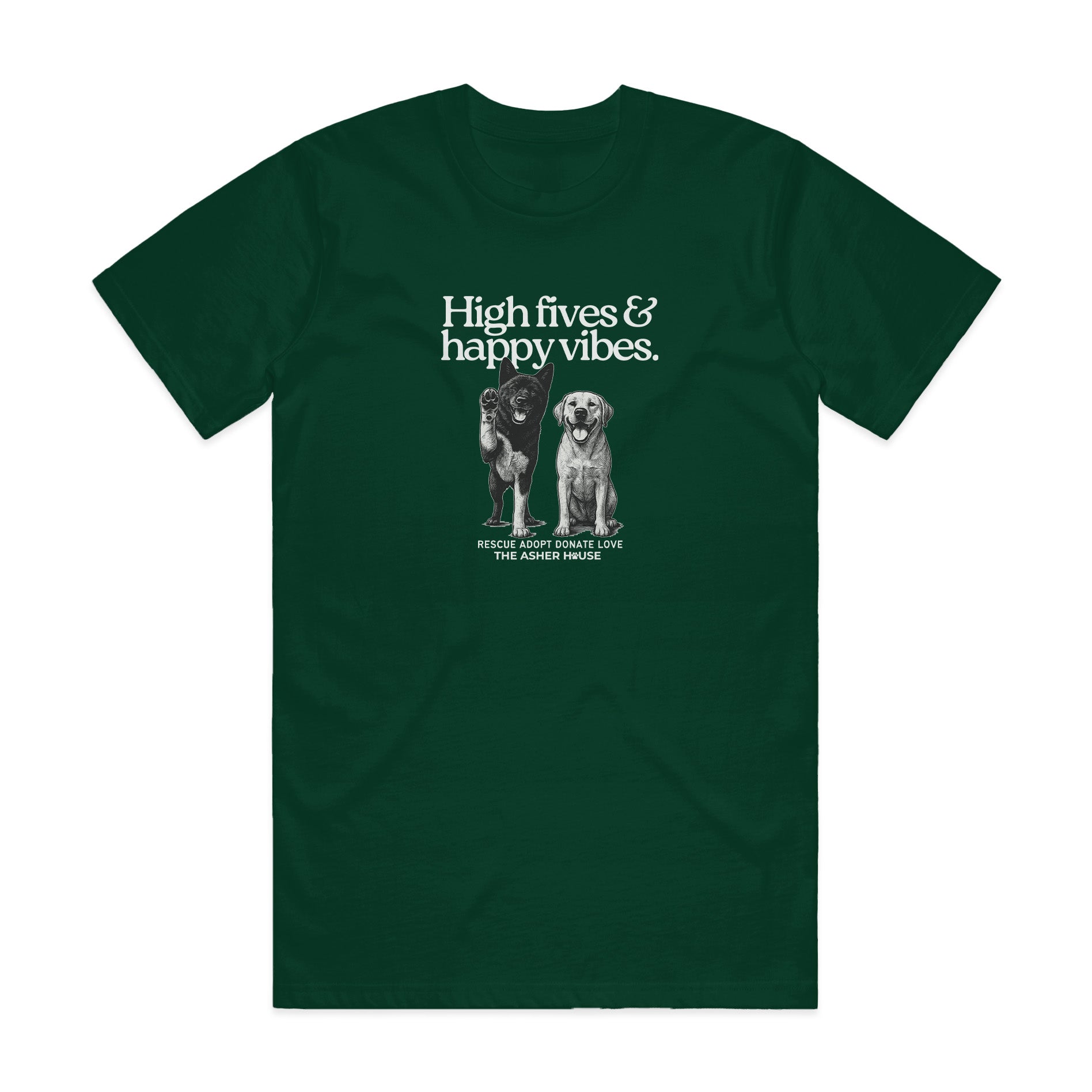New! PawsitiviTEES T-Shirt: High Fives & Good Vibes