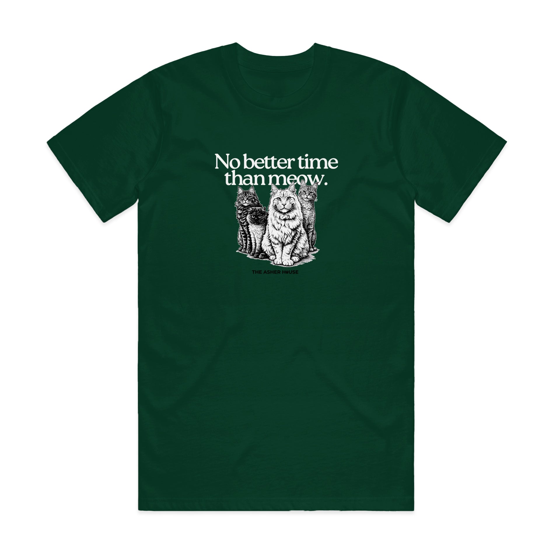 New! PawsitiviTEES T-Shirt: No Better Time Than Meow- Up to 3XL