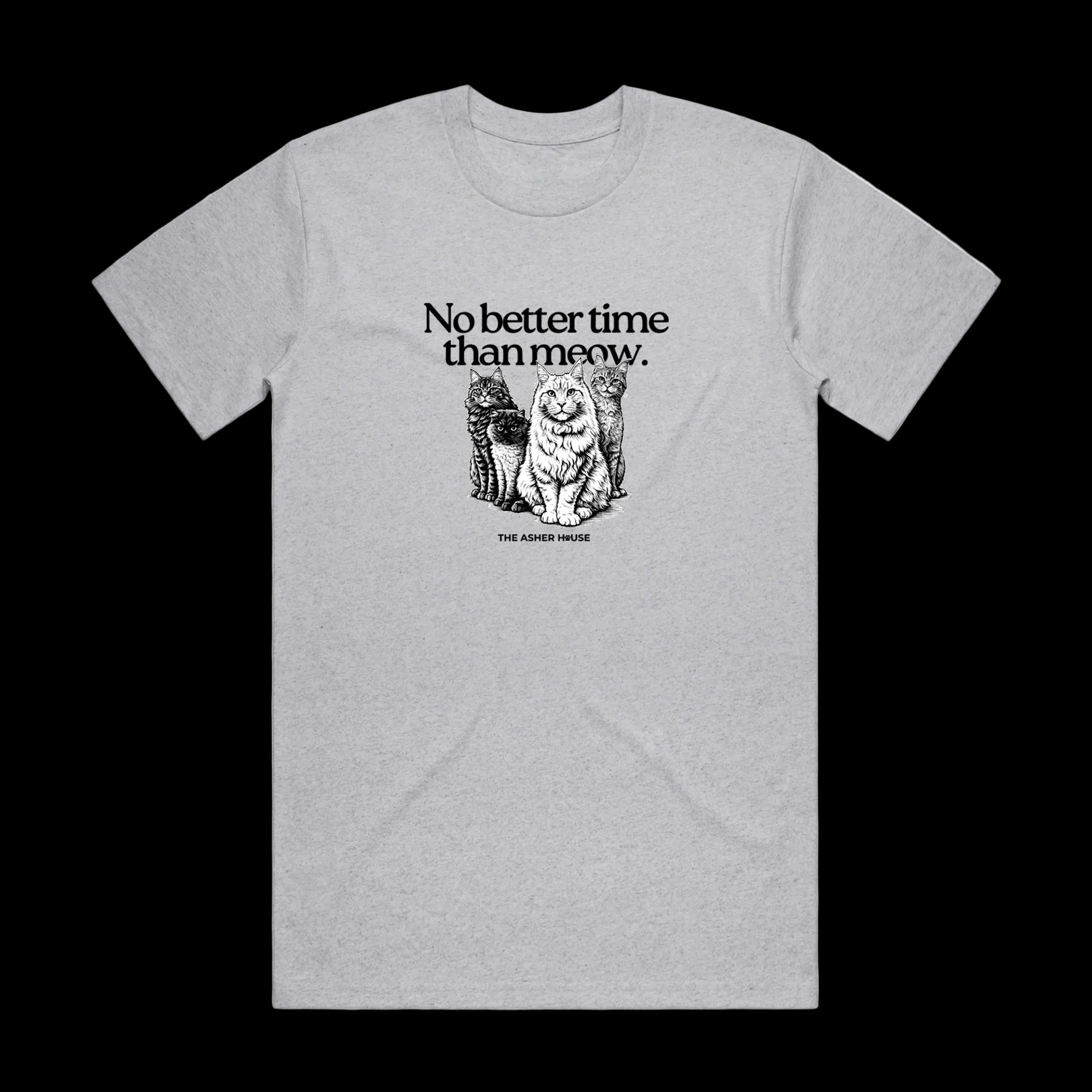 New! PawsitiviTEES T-Shirt: No Better Time Than Meow- Up to 3XL