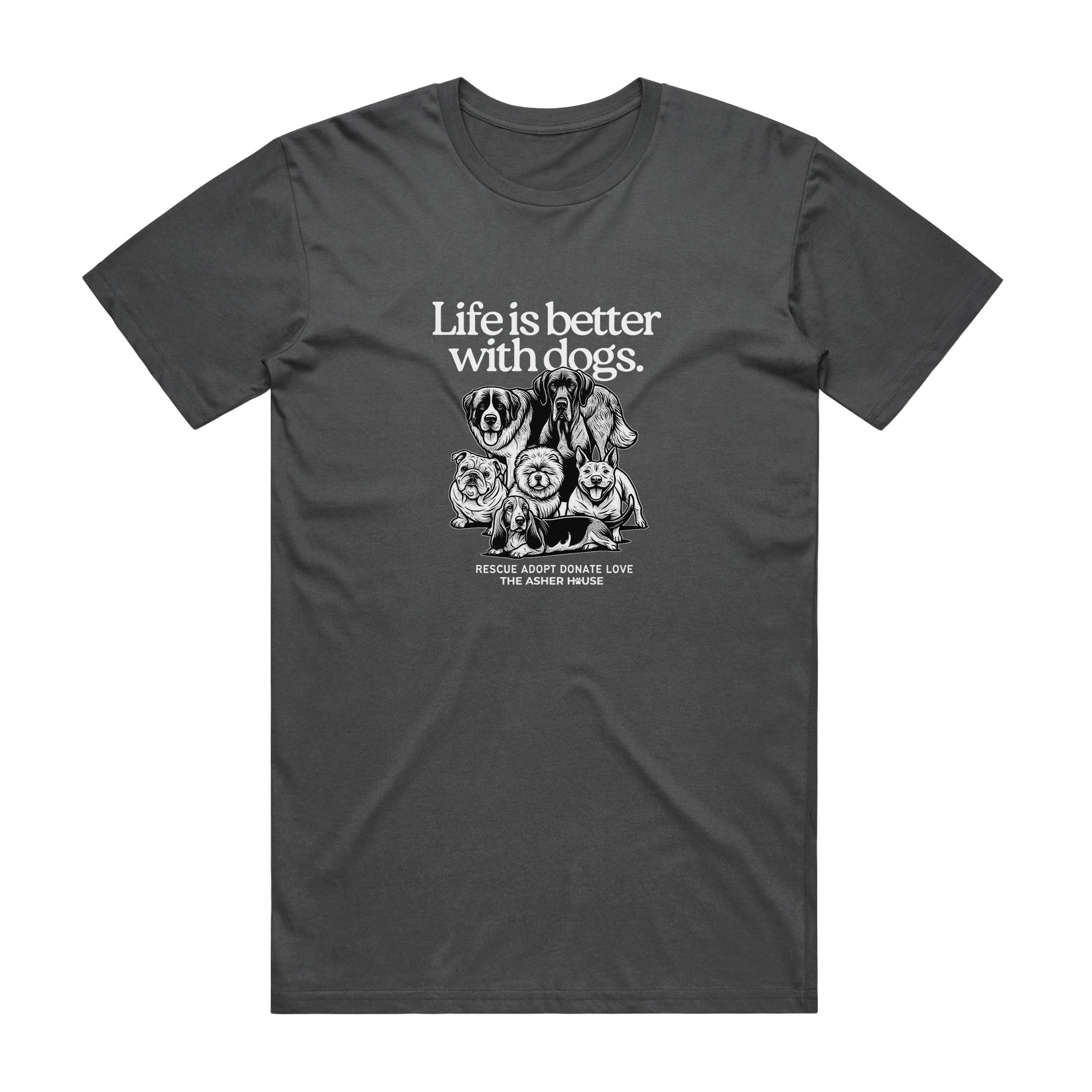 New! PawsitiviTEES T-Shirt: Life is better with dogs Up to 3XL
