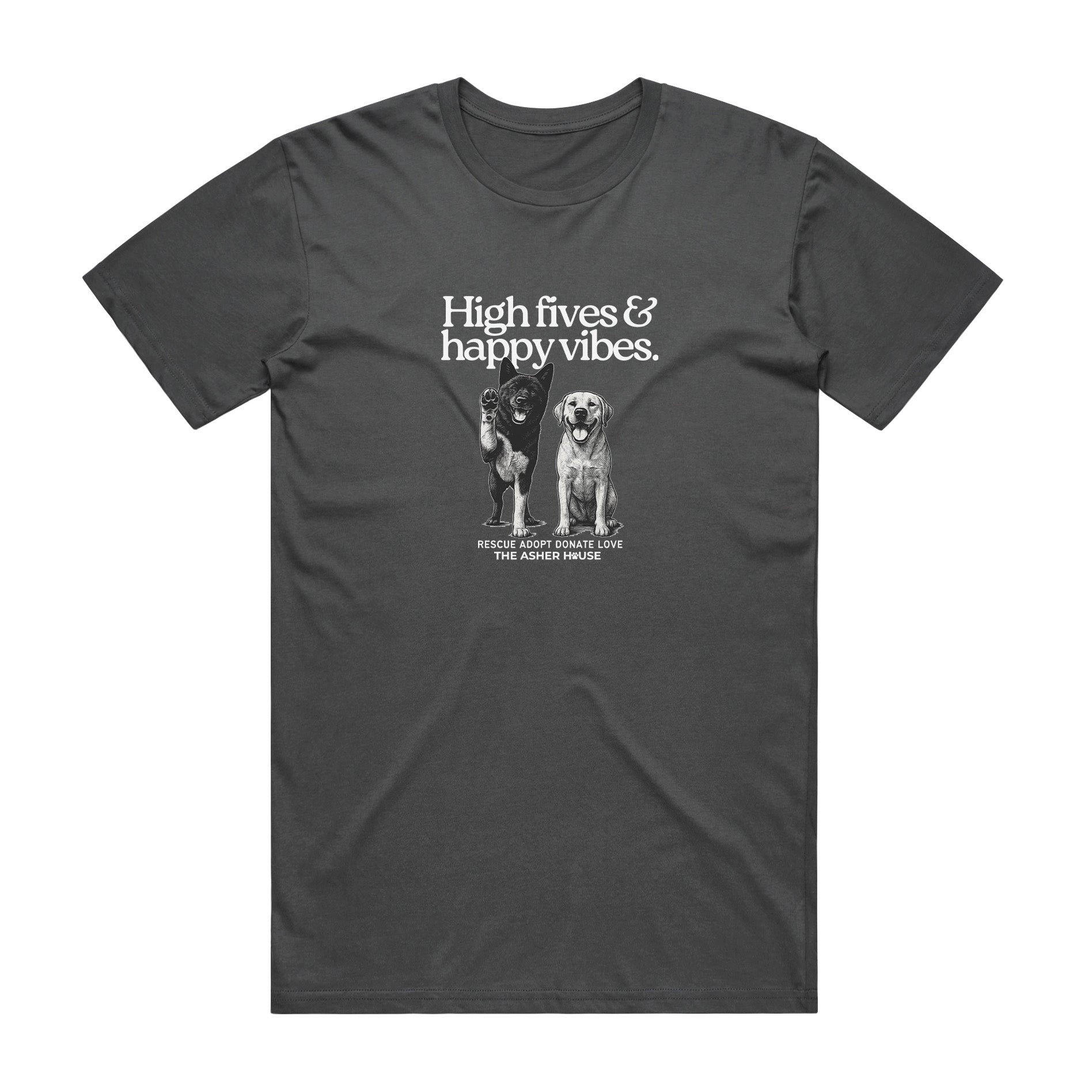 New! PawsitiviTEES T-Shirt: High Fives & Good Vibes