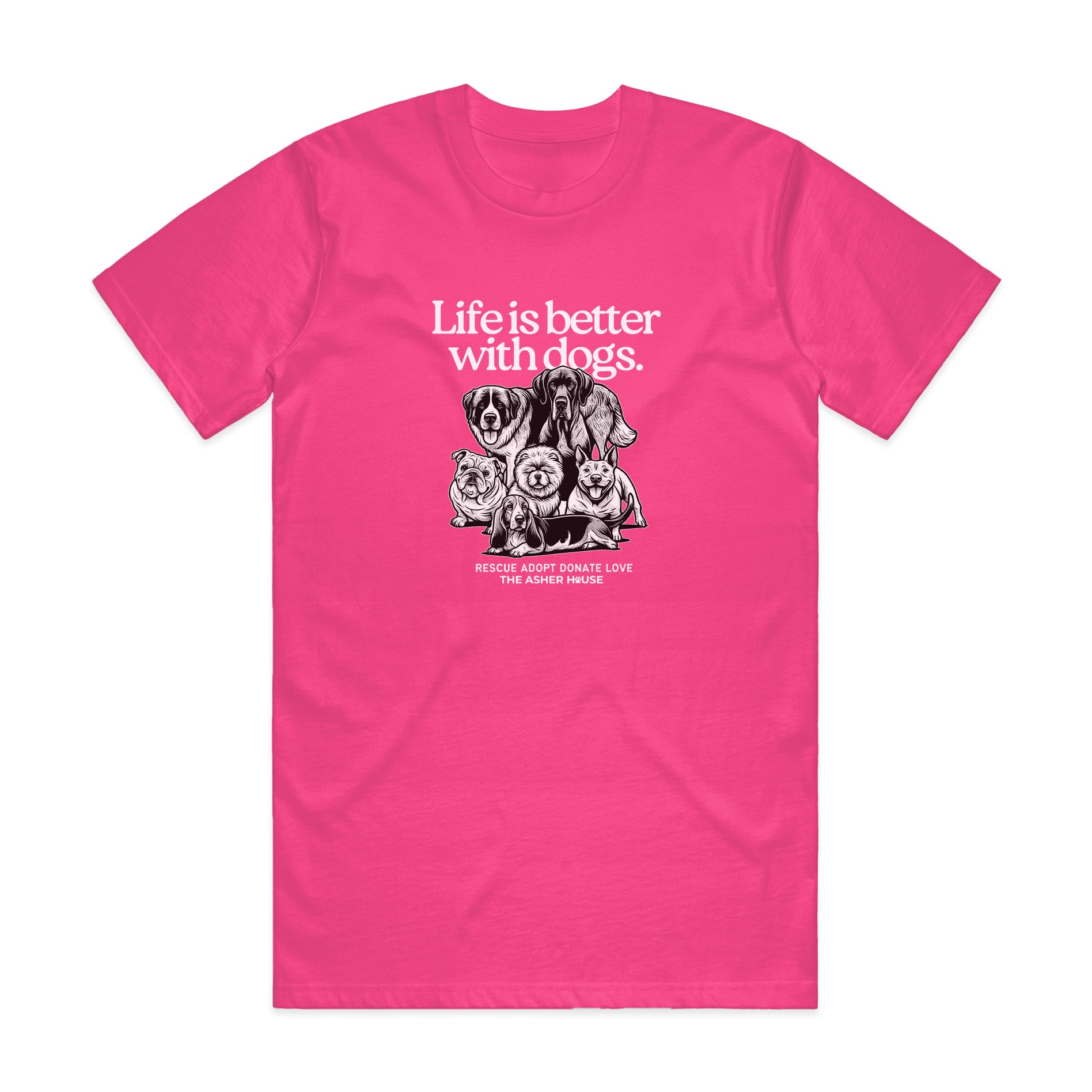 New! PawsitiviTEES T-Shirt: Life is better with dogs Up to 3XL