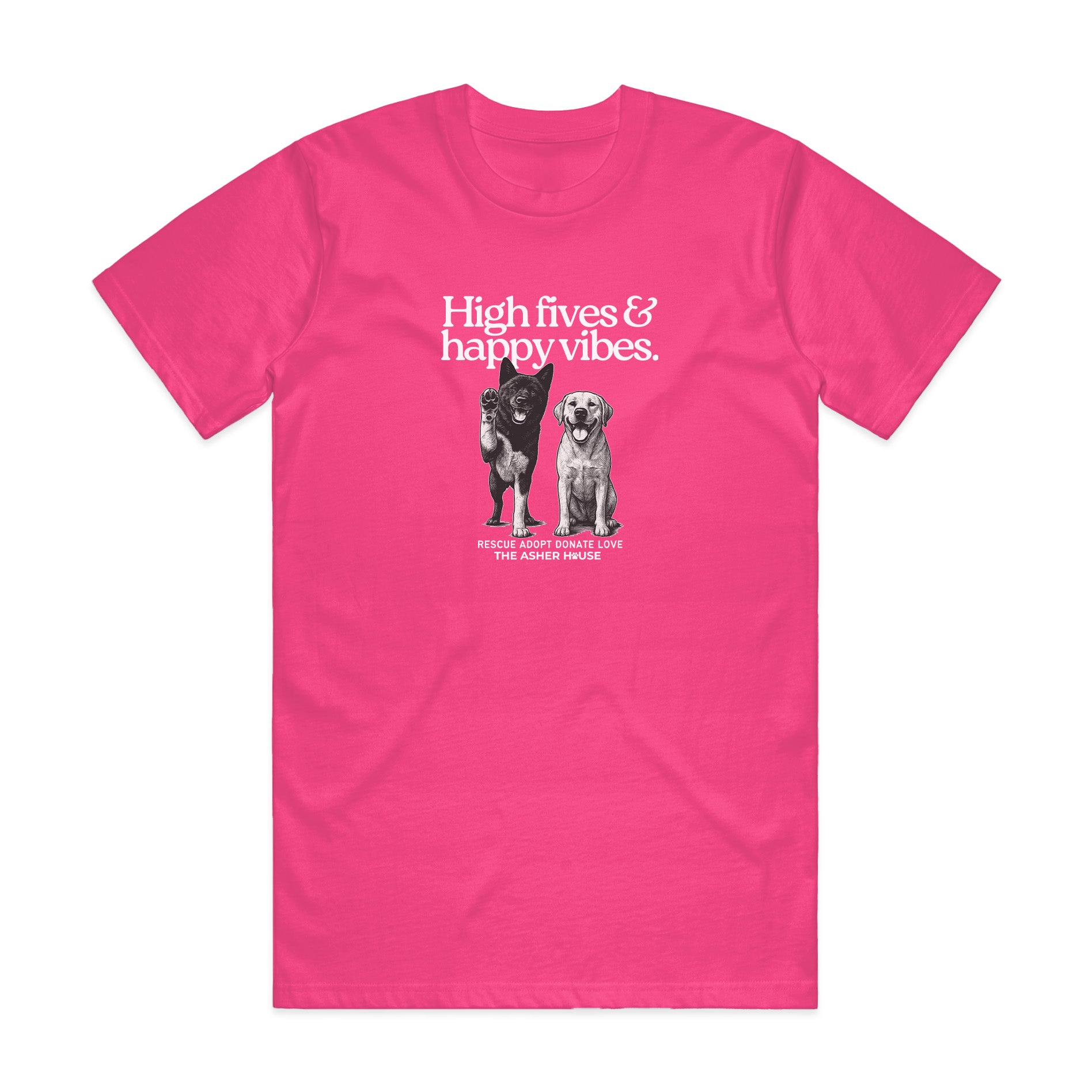 New! PawsitiviTEES T-Shirt: High Fives & Good Vibes