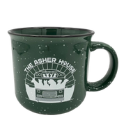 New! Green Speckled Campfire Ceramic Mug – 15 oz