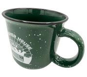 New! Green Speckled Campfire Ceramic Mug – 15 oz