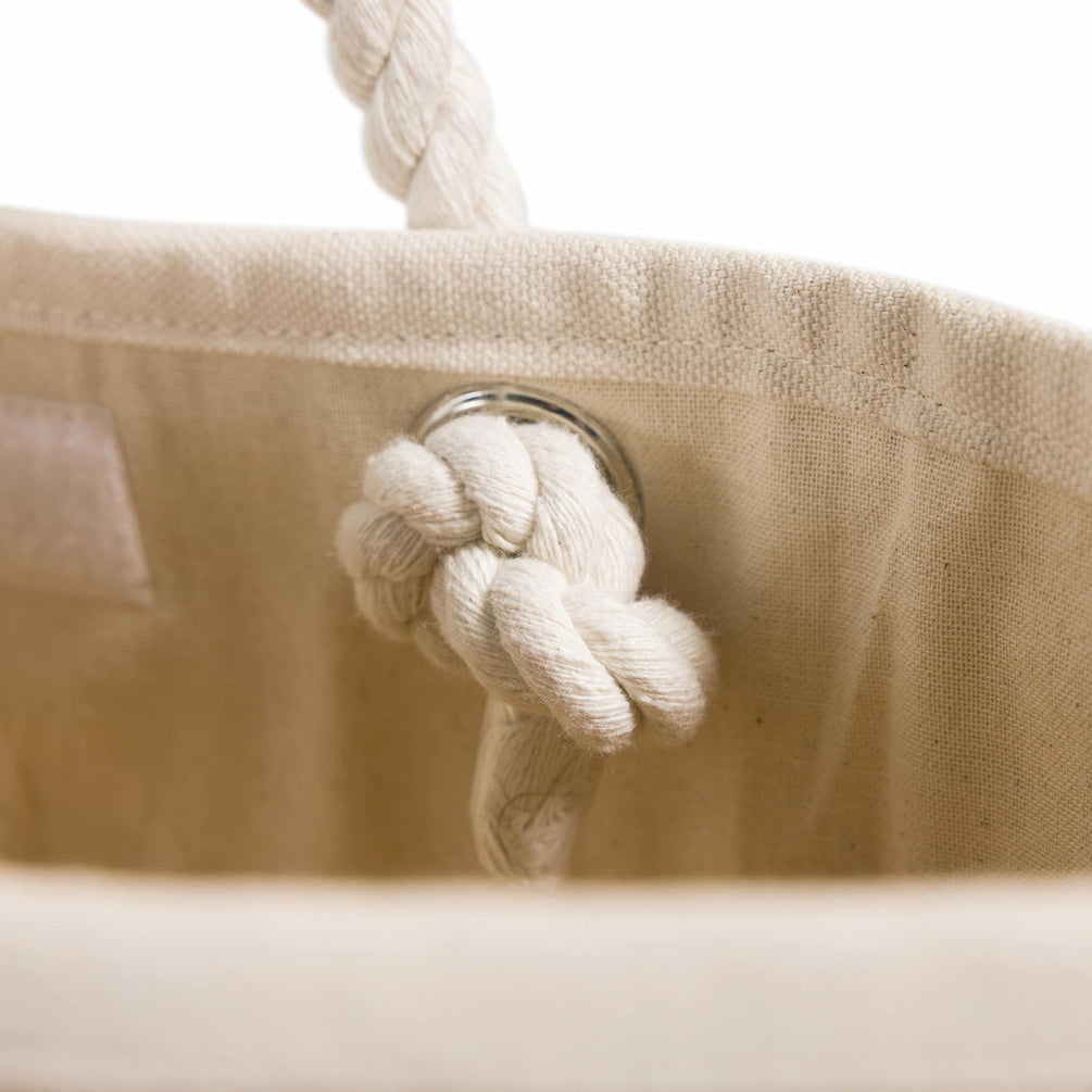 New! Large Canvas Rope Tote