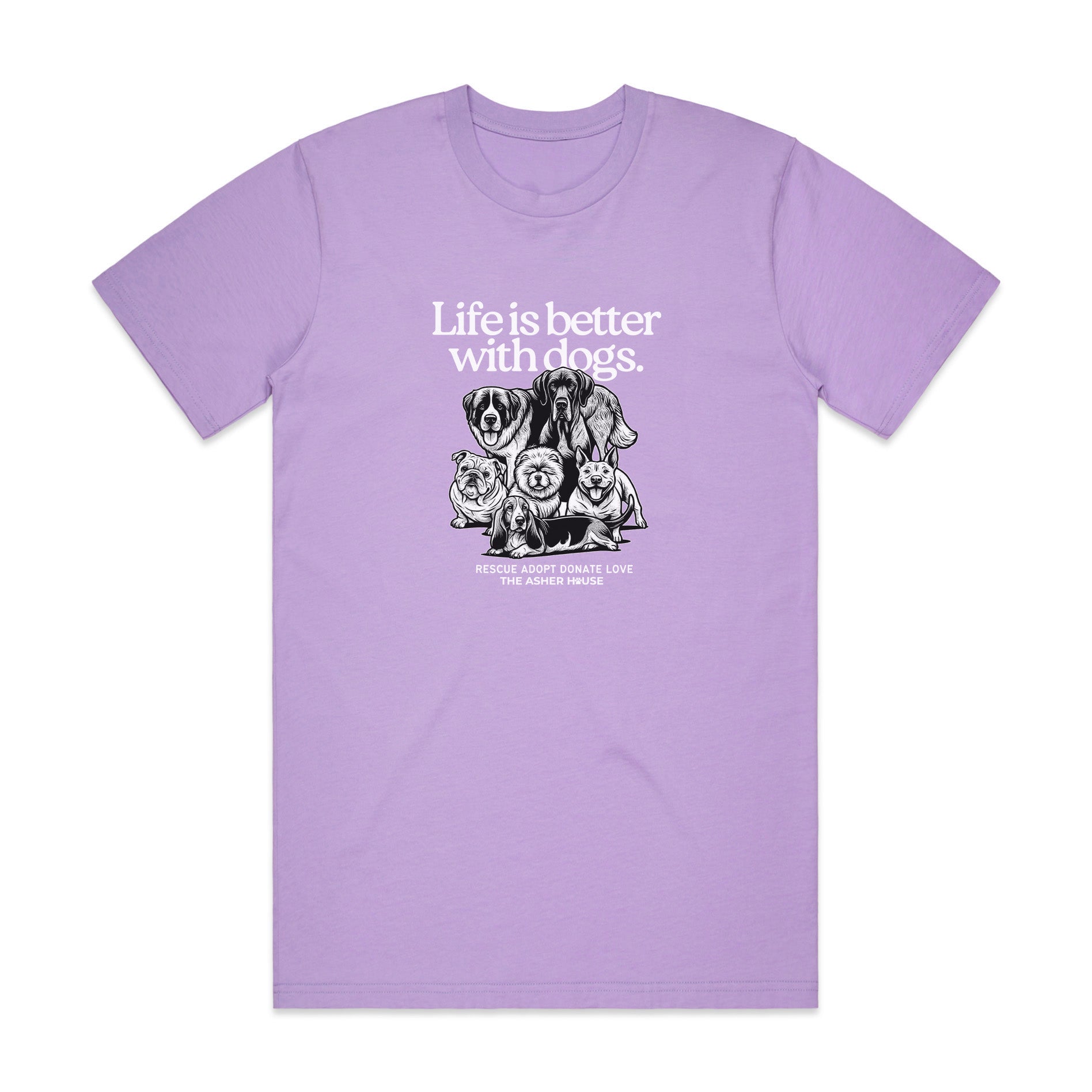New! PawsitiviTEES T-Shirt: Life is better with dogs Up to 3XL