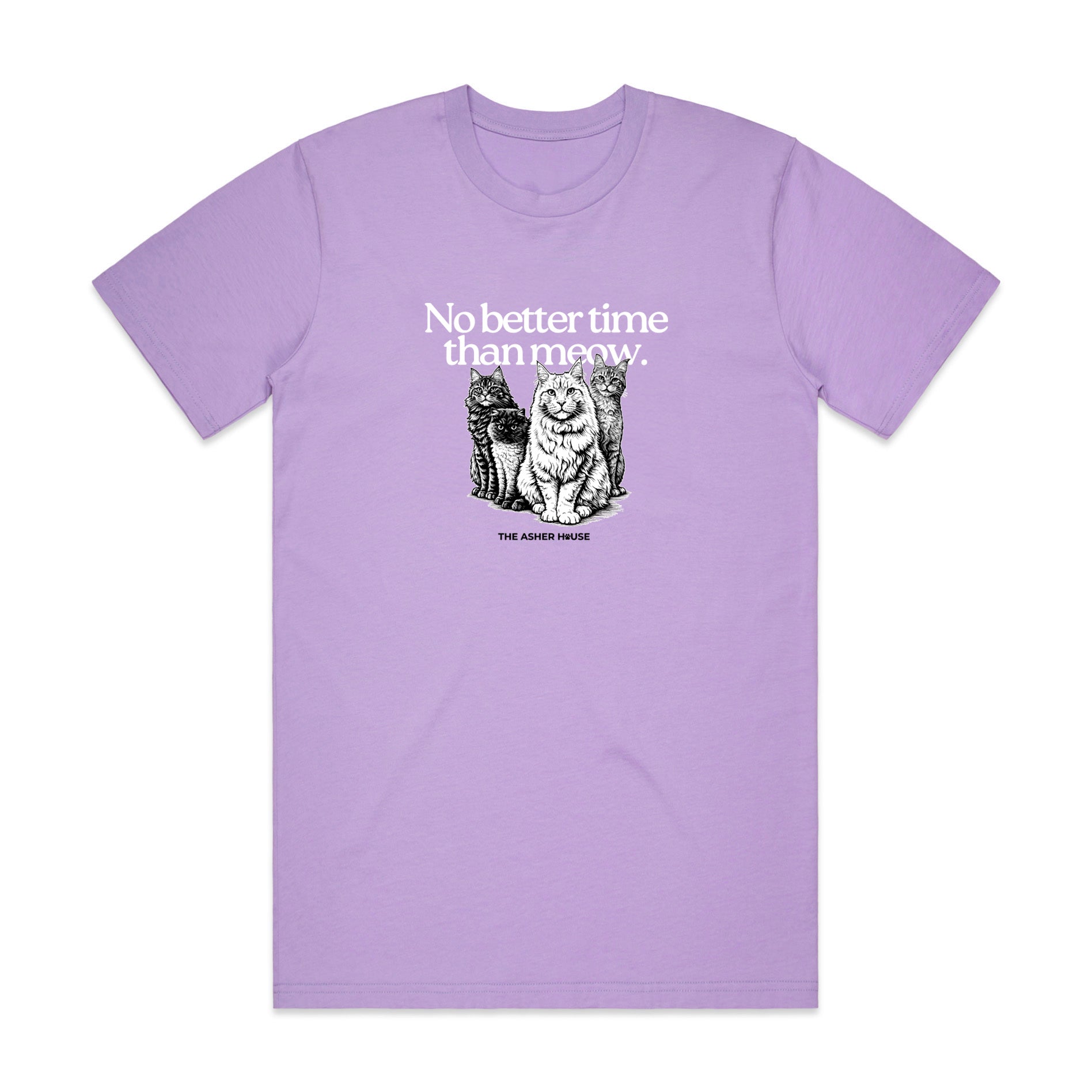 New! PawsitiviTEES T-Shirt: No Better Time Than Meow- Up to 3XL