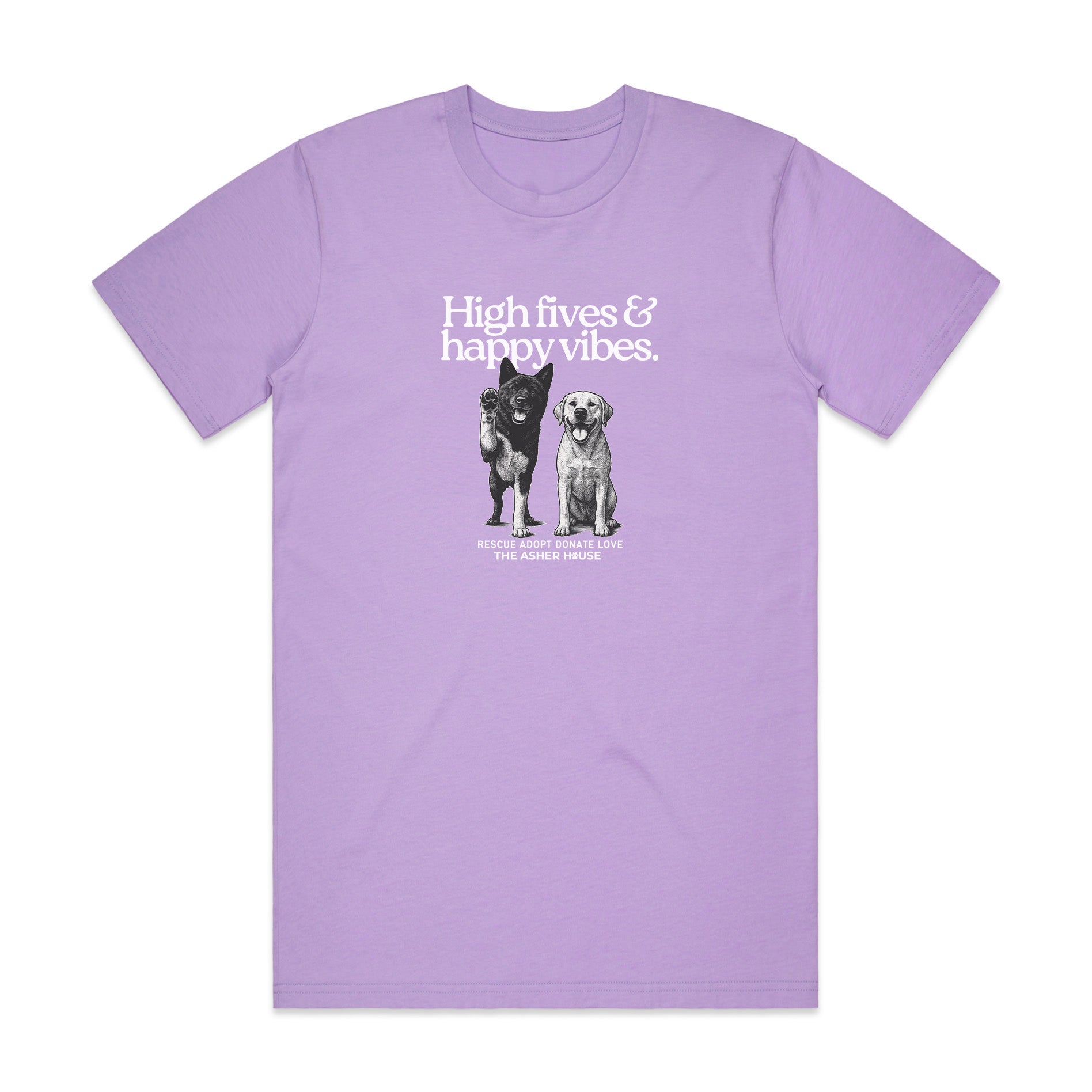 New! PawsitiviTEES T-Shirt: High Fives & Good Vibes