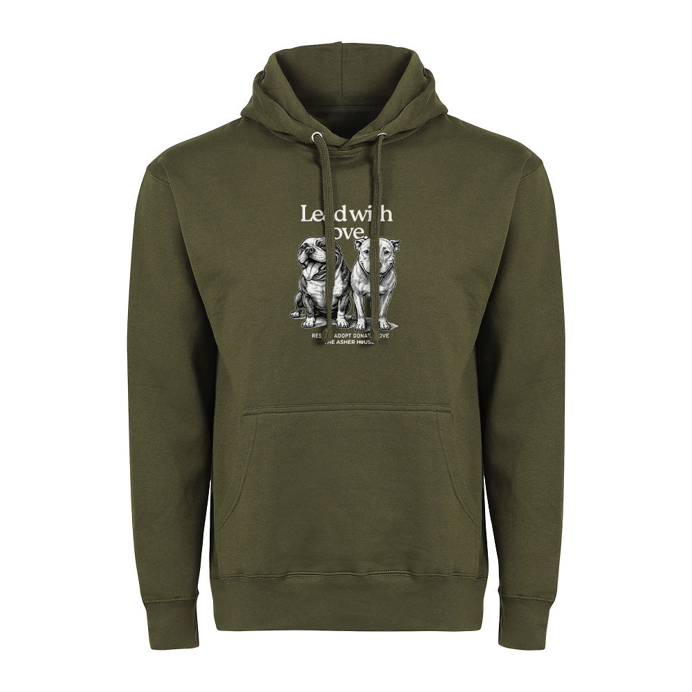 New! PawsitiviTEES Lead with love Hoodie- Up to 5XL