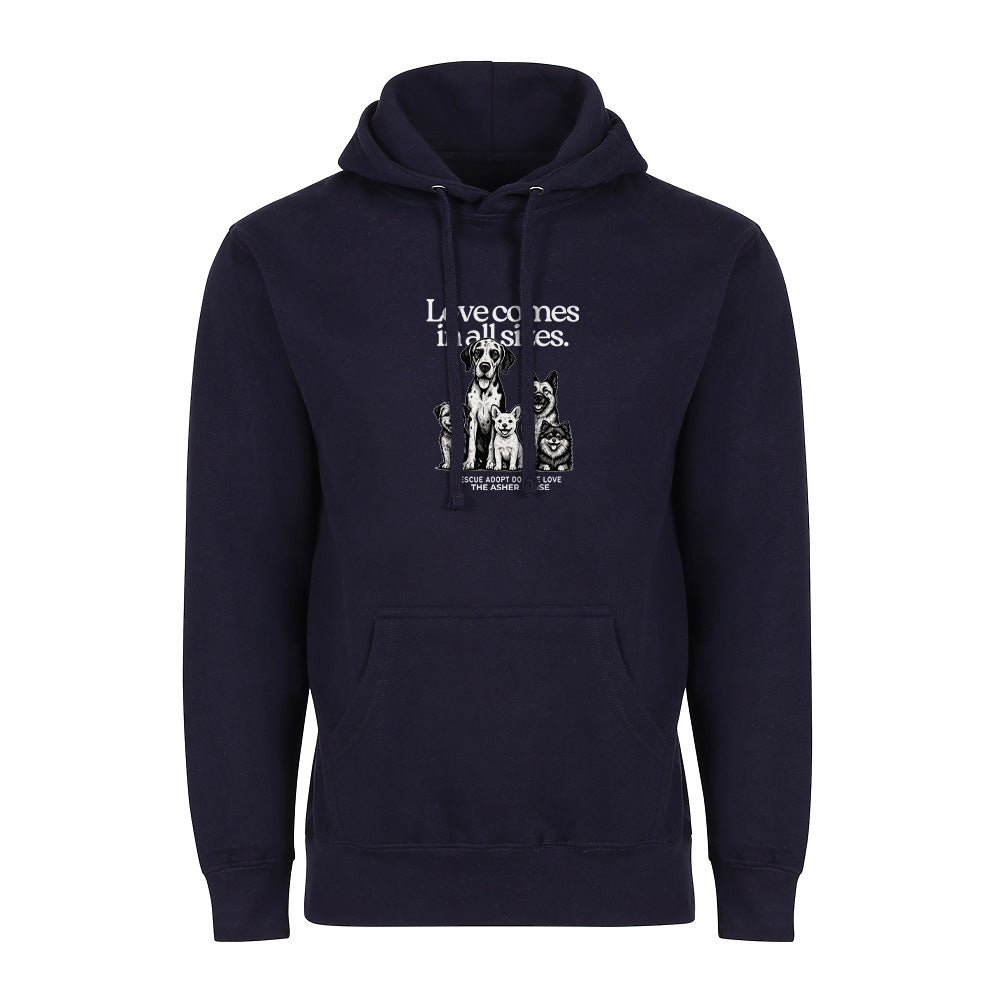 New! PawsitiviTEES Love Comes In All Sizes Hoodie- Up to 5XL