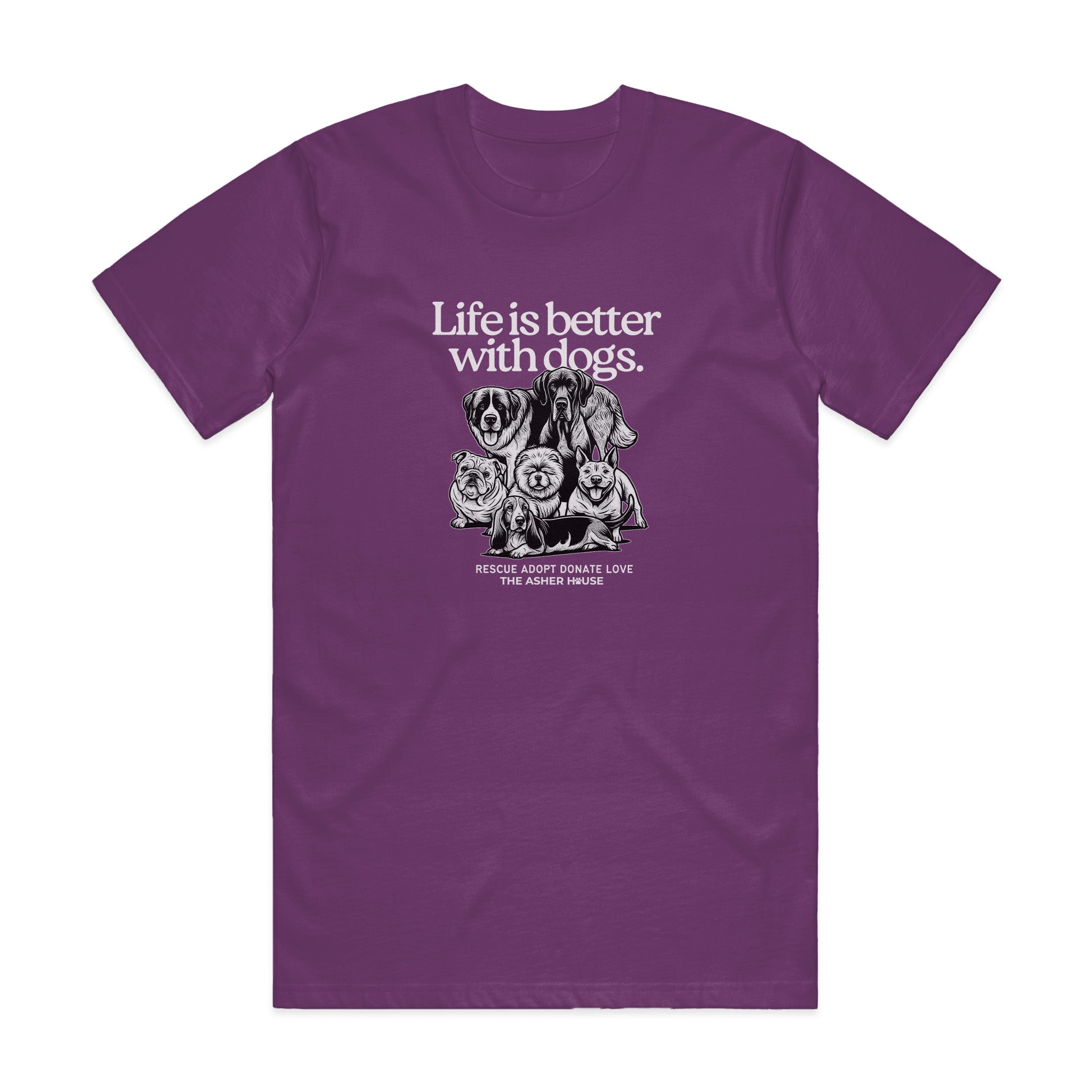 New! PawsitiviTEES T-Shirt: Life is better with dogs Up to 3XL