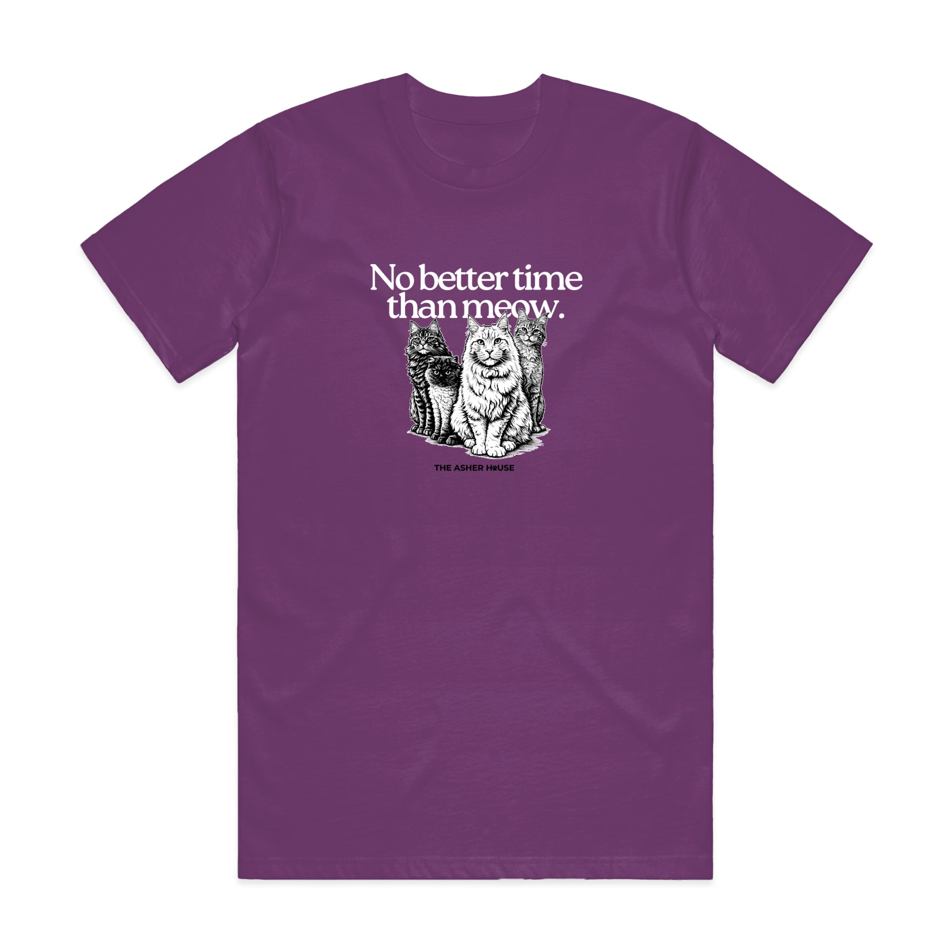 New! PawsitiviTEES T-Shirt: No Better Time Than Meow- Up to 3XL