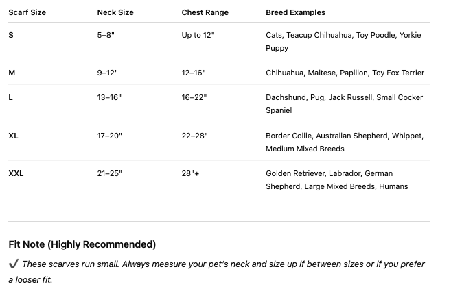 New! Pet Snood Scarf