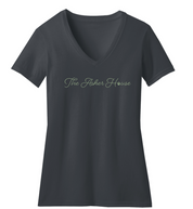 Cursive V-Neck- New Colors!