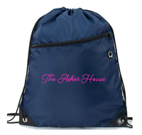 NEW! The Asher House Cursive Drawstring Backpack