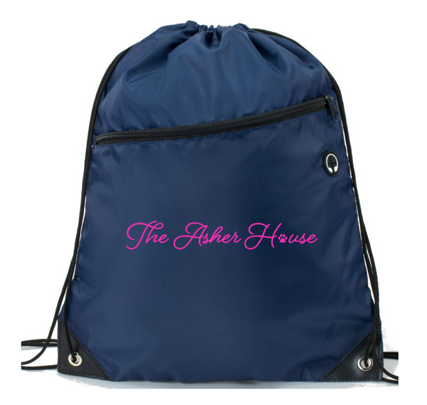 NEW! The Asher House Cursive Drawstring Backpack